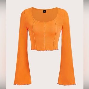 NWOT PLUS Orange trim tee